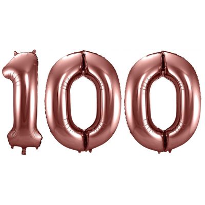 Grote folie ballonnen cijfer 100 in het brons 86 cm Grote folie ballonnen cijfer 100 in het brons 86 cm