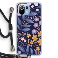 Flowers with blue leaves: Xiaomi Mi 11 Lite Transparant Hoesje met koord