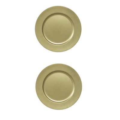 2x stuks diner borden/onderborden goud met glitters 33 cm