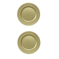 2x stuks diner borden/onderborden goud met glitters 33 cm