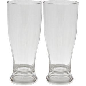 Set van 2x stuks onbreekbare kunststof camping bierglazen 275 ml - Bierglazen