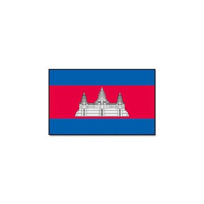 Vlag Cambodja - 90 x 150 cm - feestartikelen - Landen thema - supporter - decoratie - met ringen