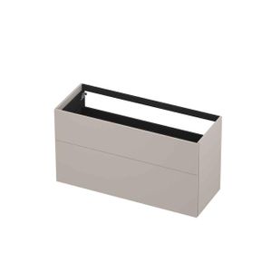 INK P2O Wastafelonderkast - 120x45x65cm - 2 lades - push 2 open - rechte opdekfronten MDF lak Mat kasjmier grijs 1259238