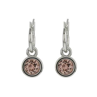 Biba Hang Oorbellen met Swarovski Steentje Vintage Rose