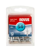 Novus Blindklinknagel S4 X 12mm, Staal S4 | 20 stuks - 045-0037 045-0037