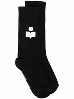 ISABEL MARANT chaussettes Siloki à logo intarsia - Noir - thumbnail