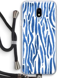 Blauwe nerven: Samsung Galaxy J3 (2017) Transparant Hoesje met koord