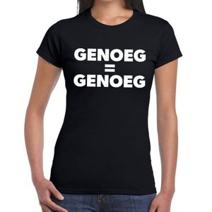 Genoeg is genoeg tekst t-shirt zwart dames