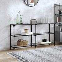 Wandtafel met transparant glazen blad 158,5x30x81 cm staal Wandtafel met transparant glazen blad 158,5x30x81 cm staal