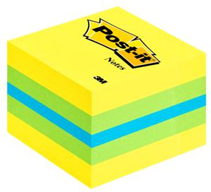 3M Post-it 2051L zelfklevend notitiepapier Vierkant Blauw, Groen, Turkoois, Geel 400 vel