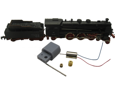 micromotor NA012G motor ombouwset voor Arnold BR 18, BR 01 Motor in the loco, K.Bay.Sts.B. S 3/6, SNCF 231, US 4-6-2