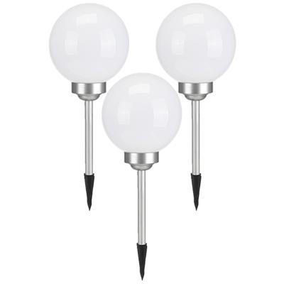 3x solar tuinlamp/prikspot bol met roterende functie op zonne-energie 20 cm