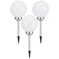 3x solar tuinlamp/prikspot bol met roterende functie op zonne-energie 20 cm