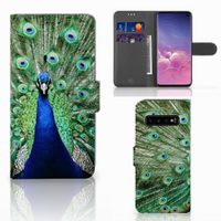 Samsung Galaxy S10 Telefoonhoesje met Pasjes Pauw - thumbnail