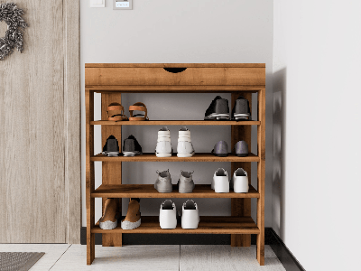 Schoenenkast ROYELLE 1 deur walnoot