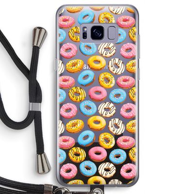 Pink donuts: Samsung Galaxy S8 Transparant Hoesje met koord
