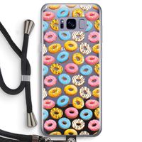 Pink donuts: Samsung Galaxy S8 Transparant Hoesje met koord