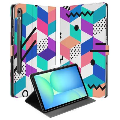 Book Case Hoesje met Standaard Blocks Colorful Samsung Galaxy Tab S10 FE | Tab S9 FE