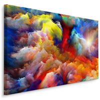 Schilderij - Abstracte multi-gekleurde rook (print op canvas) wanddecoratie - thumbnail