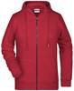 James & Nicholson JN8025 Ladies´ Zip-Hoody - /Carmine-Red-Melange - M