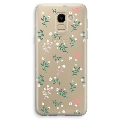 Small white flowers: Samsung Galaxy J6 (2018) Transparant Hoesje