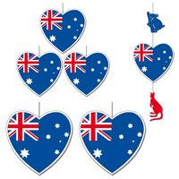 6-delige hou van Australie versiering set deco hanger en hartjes van 14 cm en 28 cm - thumbnail