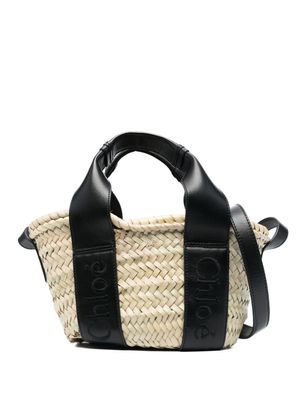 Chloé petit sac cabas Sense en raphia - Tons neutres