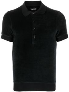 TOM FORD short-sleeve velvet polo shirt - Noir