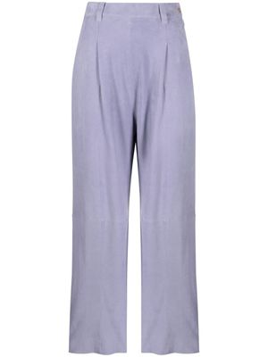 Forte Forte pantalon en daim à taille haute - Violet