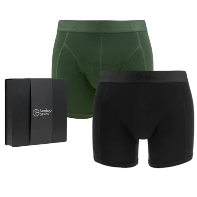 Bamboo Basics 2-pak heren boxers - Rico - Cadeau verpakking - Gift multipack heren onderbroeken - L | Heren boxershort - Onderbroek heren heren
