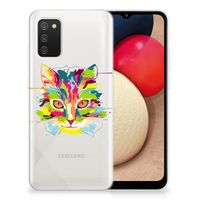 Samsung Galaxy A02s Telefoonhoesje met Naam Cat Color - thumbnail