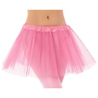 Dames verkleed rokje/tutu - tule stof met elastiek - lichtroze - one size - thumbnail