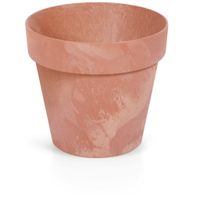 Kunststof bloempotten/plantenpotten betonlook 17 cm terracotta