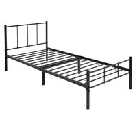 ML-Design metalen bed zwart, 90x200 cm, gemaakt van stalen frame met hoofdbord en lattenbodem