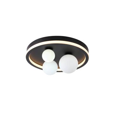 Searchlight PlafondlampTrident zwart met witte bollen - 73380BK