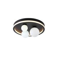 Searchlight PlafondlampTrident zwart met witte bollen - 73380BK