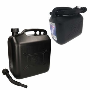 2x stuks jerrycans 5 en 20 liter zwart voor brandstof