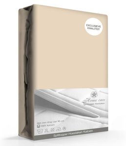 Splittopper hoeslaken Cotton Taupe-160 x 200 cm