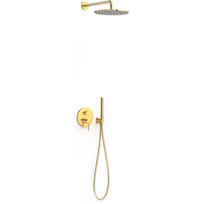 Regendouche set Tres Study | Inbouw | Mengkraan | 2-weg | Rond | 24k Goud glans