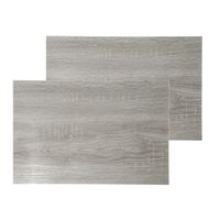 Set van 12x stuks placemats hout print grijs PVC 45 x 30 cm