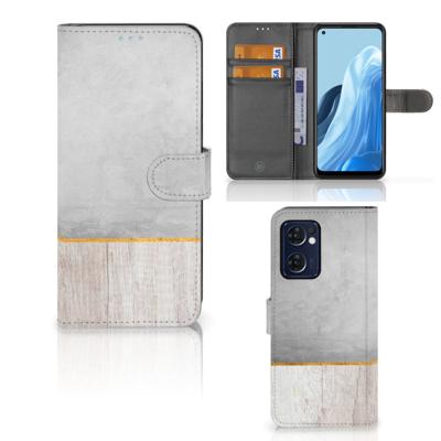 OPPO Find X5 Lite | Reno 7 5G | Book Style Case | Wood Concrete