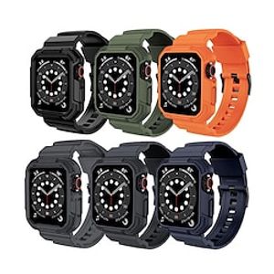 Militair beschermend Compatibel met: Apple Watch-horlogebandje 38mm 40mm 41mm 42mm 44mm 45mm 49mm Robuust TPU Vervangende horlogeband voor iwatch Series Ultra 8 7 SE 6 5 4 3 2 1 Lightinthebox