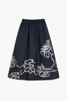 Lange bloemenrok - BLACK - XL