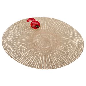 Set van 2x stuks ronde kunststof dinner placemats goud D40 cm