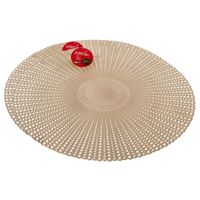 Set van 2x stuks ronde kunststof dinner placemats goud D40 cm