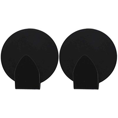 Excellent houseware - Zelfklevende ophang haakjes - zwart - 6x stuks - rvs