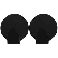 Excellent houseware - Zelfklevende ophang haakjes - zwart - 6x stuks - rvs