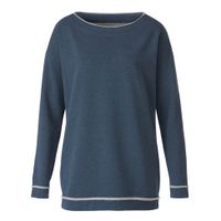 Sweatshirt met boothals van bio-katoen, jeansblauw-gemêleerd Maat: 44/46