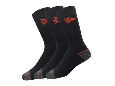 DUNLOP 3 paar werksokken (Zwart, 47-50)