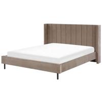 Beliani - VILLETTE - Tweepersoonsbed - Taupe - 180 x 200 cm - Fluweel